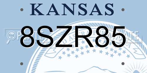 8SZR85 Kansas License Plate