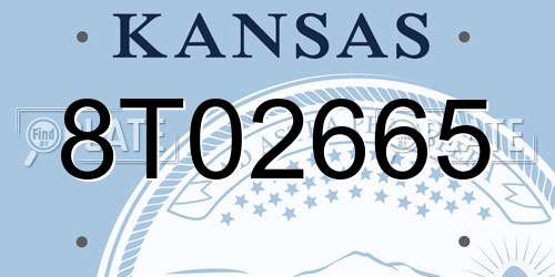 8T02665 Kansas License Plate