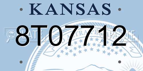 8T07712 Kansas License Plate