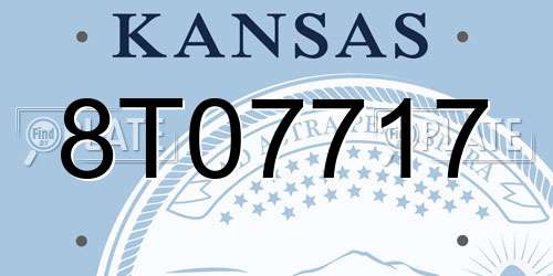8T07717 Kansas License Plate