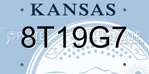8T19G7 Kansas License Plate