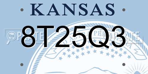 8T25Q3 Kansas License Plate