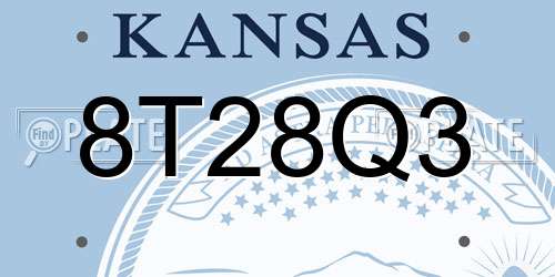 8T28Q3 Kansas License Plate