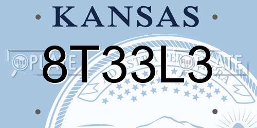 8T33L3 Kansas License Plate