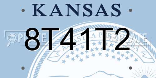 8T41T2 Kansas License Plate