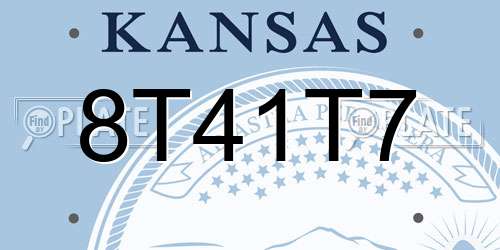 8T41T7 Kansas License Plate