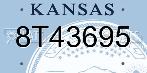 8T43695 Kansas License Plate