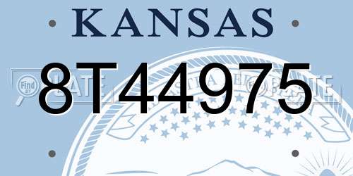 8T44975 Kansas License Plate