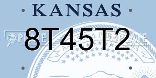 8T45T2 Kansas License Plate