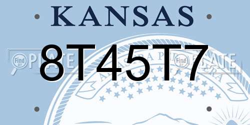 8T45T7 Kansas License Plate