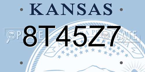 8T45Z7 Kansas License Plate