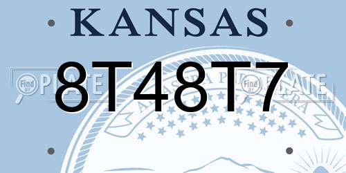 8T48T7 Kansas License Plate