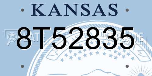 8T52835 Kansas License Plate