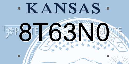 8T63N0 Kansas License Plate