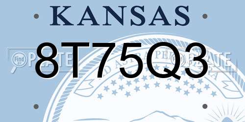8T75Q3 Kansas License Plate