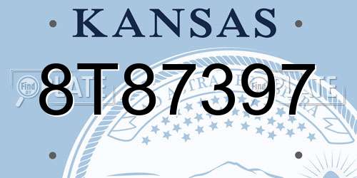 8T87397 Kansas License Plate
