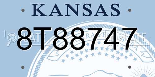 8T88747 Kansas License Plate