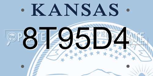 8T95D4 Kansas License Plate