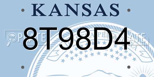 8T98D4 Kansas License Plate