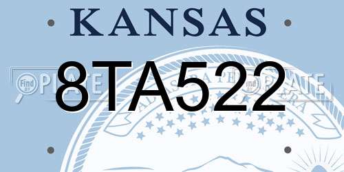 8TA522 Kansas License Plate