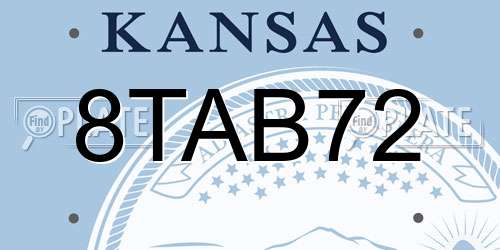8TAB72 Kansas License Plate