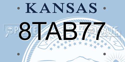 8TAB77 Kansas License Plate