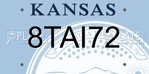 8TAI72 Kansas License Plate
