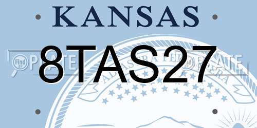 8TAS27 Kansas License Plate