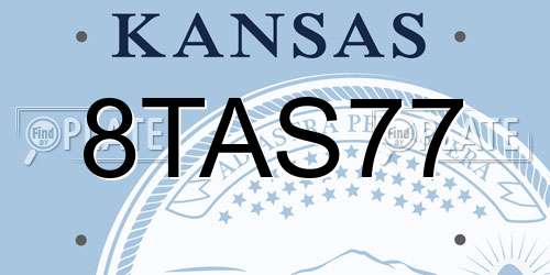 8TAS77 Kansas License Plate