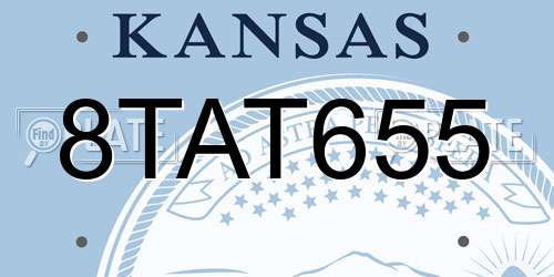 8TAT655 Kansas License Plate