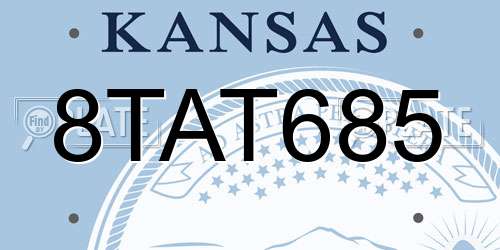 8TAT685 Kansas License Plate