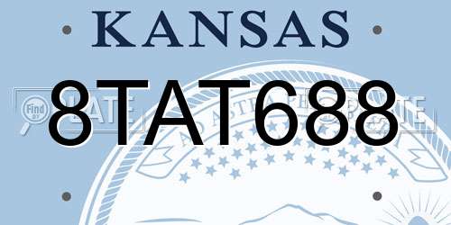 8TAT688 Kansas License Plate