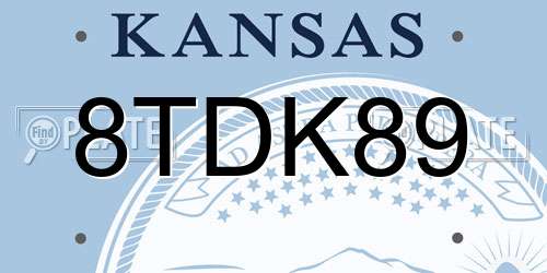 8TDK89 Kansas License Plate