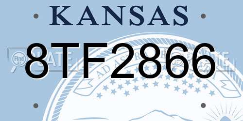 8TF2866 Kansas License Plate