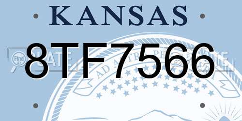 8TF7566 Kansas License Plate