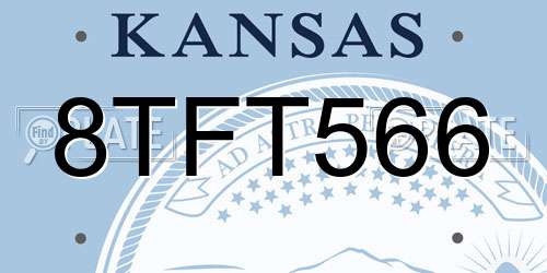 8TFT566 Kansas License Plate