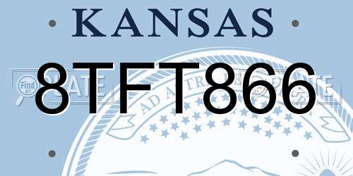 8TFT866 Kansas License Plate