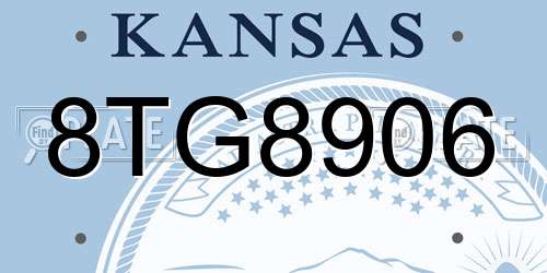 8TG8906 Kansas License Plate