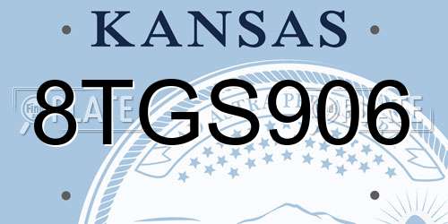 8TGS906 Kansas License Plate