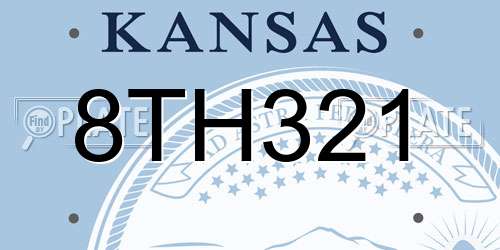 8TH321 Kansas License Plate