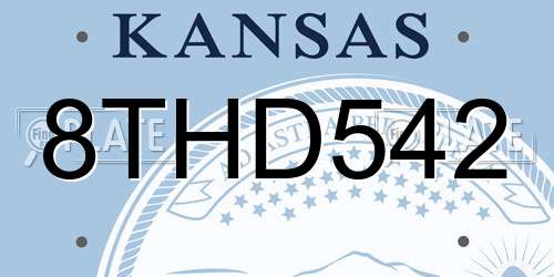 8THD542 Kansas License Plate
