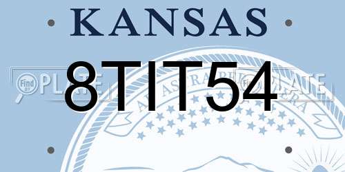 8TIT54 Kansas License Plate