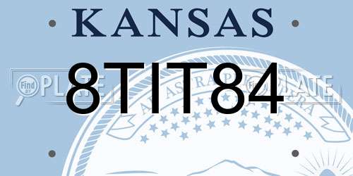 8TIT84 Kansas License Plate