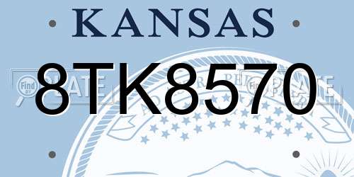 8TK8570 Kansas License Plate