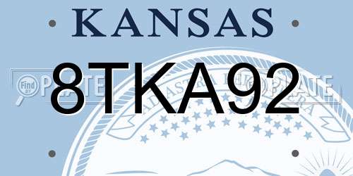8TKA92 Kansas License Plate