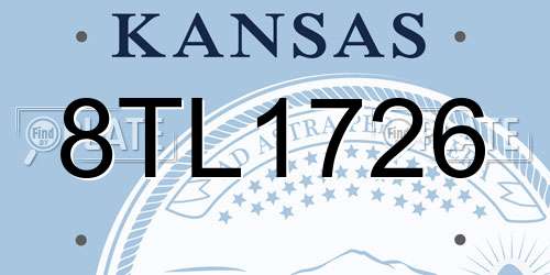 8TL1726 Kansas License Plate