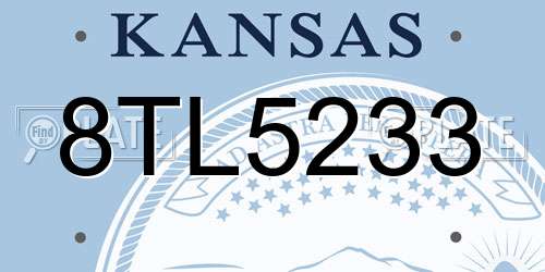 8TL5233 Kansas License Plate