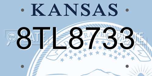 8TL8733 Kansas License Plate