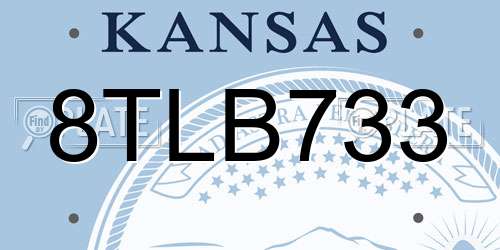8TLB733 Kansas License Plate