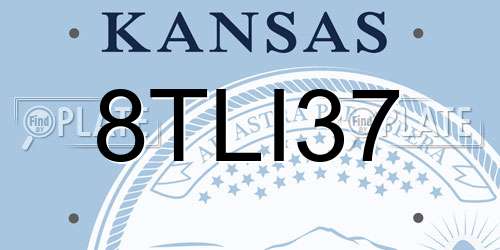 8TLI37 Kansas License Plate